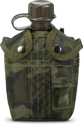 Produktbild von 1L Outdoor Militaer Kantine Flasche Camping Wandern Rucksack Survival Wasserflasche Wasserkocher mit Deckel