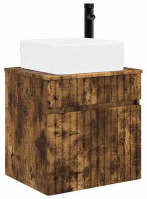 Image de Meuble de lavabo mural Chêne fumé 49 x 41 x 63 cm