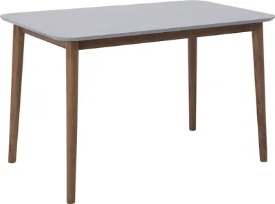 Produktbild von BELIANI Esstisch Braun Grau 77 x 118 cm MDF Tischplatte Holz Gestell Lackiert Rechteckig Modern Retro Stil