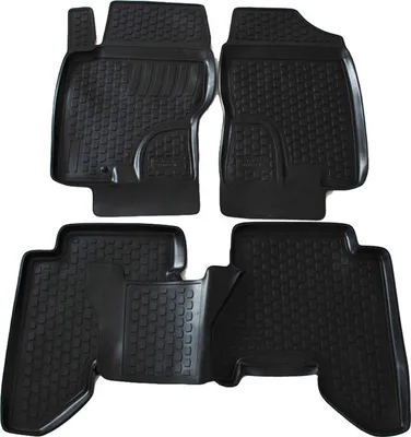 Produktbild von J&J AUTOMOTIVE | 3D Automatten Gummi Matten Gummifußmatten TPE Passend Für Nissan Pathfinder 3 2005-2012, Schwarz, Anti-Rutsch, Allwettermatten, Passgenaue, Hohes Rand