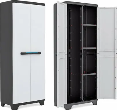 Image de Keter Keter Linear Cabinet de rangement utilitaire - 68x173x39 cm - Gris/Noir