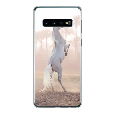 Produktbild von MuchoWow® Handyhülle Schutzhülle Hülle für Samsung Galaxy S10 Pferd - Sand - Palme Silikon Softcase Handy Hülle - Handytasche