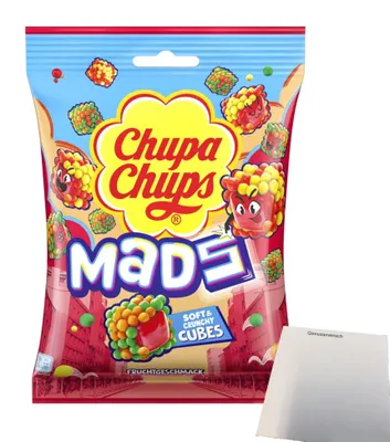 Produktbild von Chupa Chups Mads Fruits (115g Beutel) + usy Block