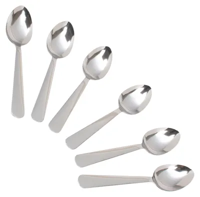 Teelöffel-Set aus Edelstahl, 14 cm, 6 Stück, silber