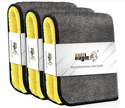 Obrázok produktu pre Utierka na auto 38 x 44 cm, ultratenké mikrovláknové utierky s hustotou 1200 g/m², sada 3 kusov
