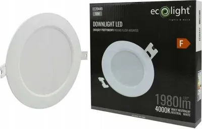 Image de Luminaire encastré rond blanc 22 cm encastré LED 18W downlight Ecolight EC20449