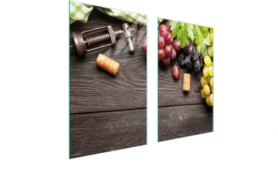Image de Plaques de recouvrement pour cuisinière 2 pièces 75x52 Couverture de champ en vitrocéramique Planche à découper en bois de raisin