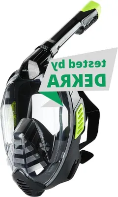 Zdjęcie produktu dla Zestaw do pływania z fajką dla dorosłych, z ochroną przed zaparowaniem, silikonowy, czarny, do nurkowania