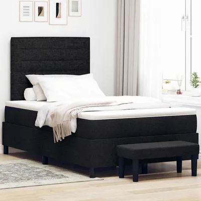 Obrázok produktu pre Maison Exclusive - Posteľ s pružinovým rámom s matracmi Čierna 120 x 200 cm látka