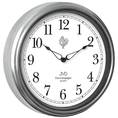 Produktbild von JVD TS2887.1 Wanduhr Quarz analog silbern rund