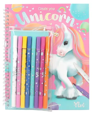 Malbuch-Set mit 30 Seiten, 7 Filzstiften + Magic Marker