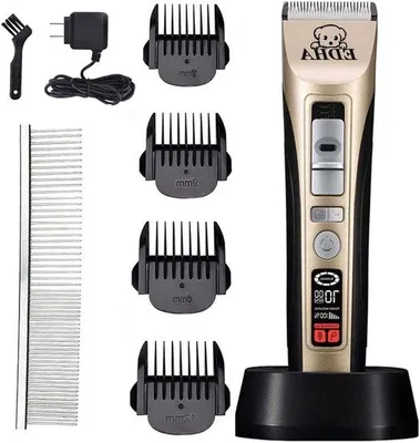 Image de Tondeuse électrique pour animaux avec 5 réglages, faibles vibrations, recharge rapide, pour chiens, chats et chevaux.