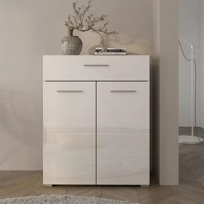 Image de Verduno - Buffet, 79x35x98h cm Blanc, 2 étagères