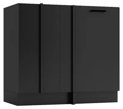 Produktbild von Küchenunterschrank 90 cm - Graphit - Eckküchenschrank - ohne Arbeitsplatte - Soft-Close-System