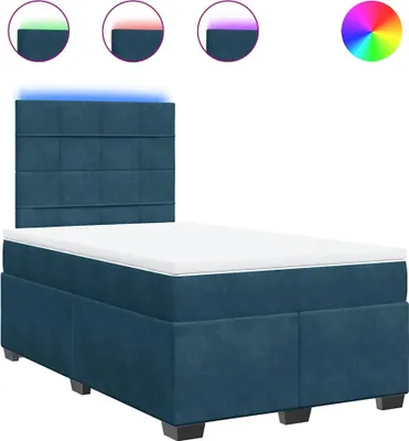 Produktbild von vidaXL Boxspringbett mit Matratze Blau 120x190 cm Samt