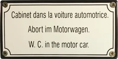 Produktbild von Eisenbahn Schild Abort im Motorwagen Emaille Toilettenschild