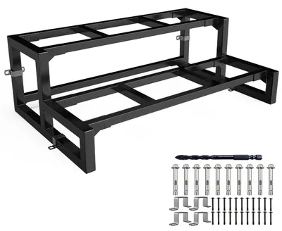 Zdjęcie produktu dla Schodki stalowe – 2 stopnie – szerokość 60 cm – wykonane z żelaza