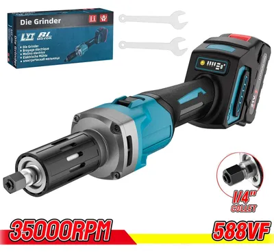 Produktbild von Akku Geradschleifer - 6 mm bürstenloses Schleif- und Fräswerkzeug - 2000 W - 35 000 U/min - 4 Stufen - 18V Akkusystem - ohne Akku