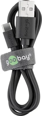 Produktbild von Goobay 59124 Nabíjací a synchronizačný kábel USB-C™, 3 m, čierny - vzájomne spája zariadenia s portami USB-C™ a USB-A