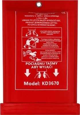 Obrázek produktu pro Protipožární deka, rozměry 1,2 x 1,8 m, materiál: skelná vlákna KD3670