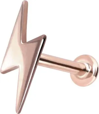 Produktbild von Ohrpiercing, Nasenpiercing 14 Karat Gold Labret mit Innengewinde BLITZ 14 Karat | RoséGold Stablänge: 8mm - Stabstärke: 1mm