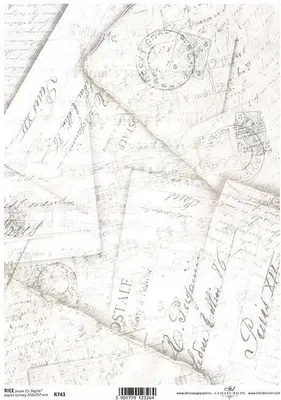 Immagine prodotto di ITD carta di riso per decoupage, tecnica di servizio, lettere antiche R0743