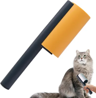 Image de Rouleau adhésif pour animaux de compagnie - Élimine les poils - Nettoie les surfaces - Adhésif renforcé - 23,7 cm - Jaune