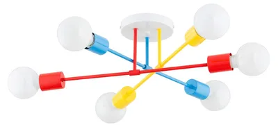 Zdjęcie produktu dla Lampa sufitowa LAVI multikolor 6xE27x15W metal wym:18x58x58cm IP20 Alfa