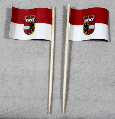 Produktbild von Party-Picker Flagge Salzburg Österreich Papierfähnchen in Spitzenqualität 25 Stück Beutel