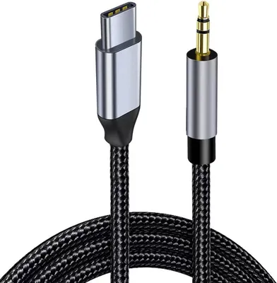 Produktbild von INF Audiokabel: Typ-C auf 3,5 mm Aux-Kabel für Auto & Kopfhörer 2 m