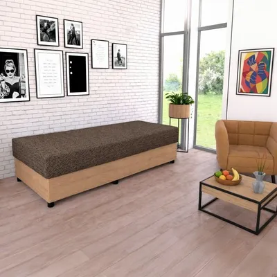 Obrázok produktu pre Kondela Jednolôžková posteľ (váľanda) s úložným priestorom Konri - dub artisan / sivohnedá