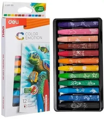Immagine prodotto di Pastelli a olio Color Emotion 12 colori DELI