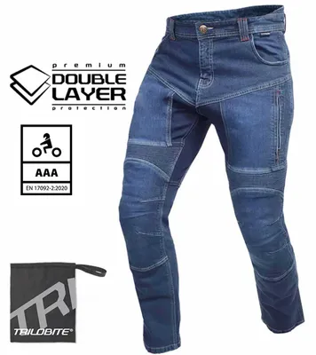 Immagine prodotto di Jeans da moto Trilobite Parado AAAA a doppio strato slim, blu, 34/32