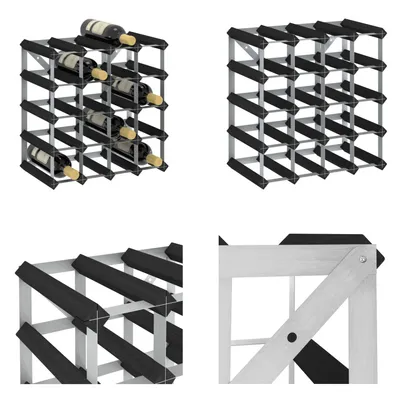 Produktbild von vidaXL Weinregal für 20 Flaschen Schwarz Massivholz Kiefer - Weinregal - Weinregale - Weinständer - Flaschenhalter