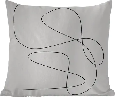 Produktbild von MuchoWow® Outdoor Kissen - Linienkunst - Minimalismus - Abstrakt - 60x60 cm - Wetterfest - Lounge Kissen - Dekoration - Schlaf Kissen