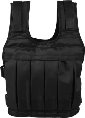 Image de Gilet de musculation - Gilet lesté - Pour l'endurance et la force - Poids réglable - 56 x 44 cm - Noir