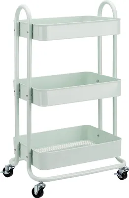 Immagine prodotto di A. Carrello portautensili o da cucina, 3 ripiani, color verde menta