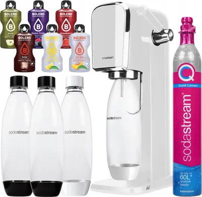 Produktbild von Sodastream Wassersprudler Art White Set mit 3 Flaschen und CO2 Zylinder