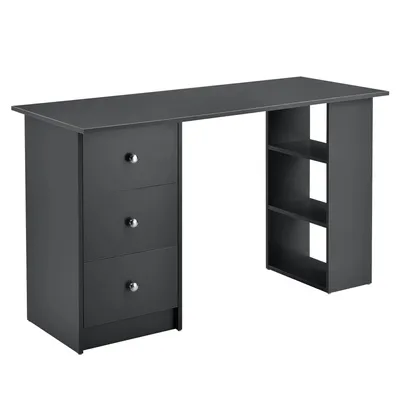 Obrázek produktu pro In And OutdoorMatch Stůl Ollie - Se 3 zásuvkami - 120x49x72 cm - Tmavě šedá - Dřevotříska - Stylový design