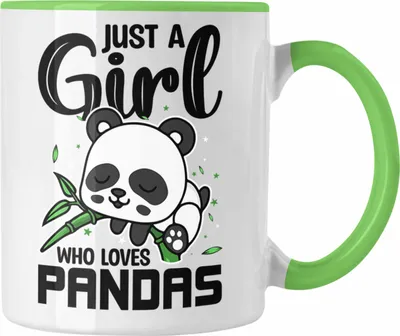Produktbild von Trendation - Just A Girl Who Loves Pandas Tasse Geschenk Mädchen (Grün)