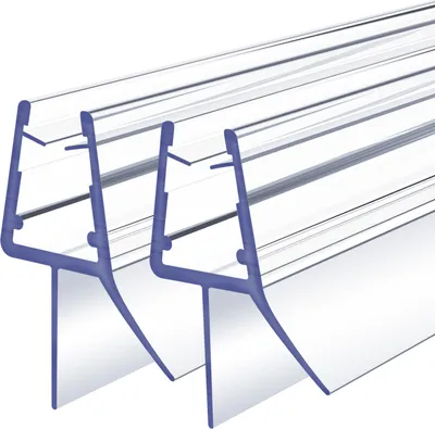 Produktbild von Heilmetz Duschdichtung 2x100cm Duschtür Dichtung, Glasstärke 4-6 mm, Gerade PVC Ersatzdichtung mit Wasserabweiser für Dusche