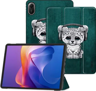 Image de Housse de protection avec rabat pour Xiaomi Redmi Pad 2, Tech-Protect SmartCase, verte