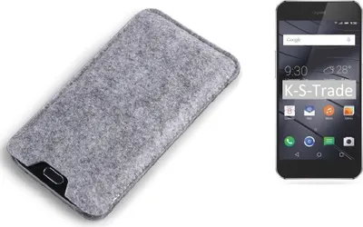 Produktbild von K-S-Trade Filz Handyhülle kompatibel mit Gigaset ME Pro Schutzhülle Filztasche Filz Tasche Case Sleeve Handy Hülle Filzhülle grau