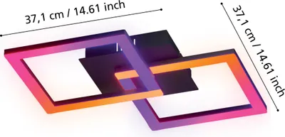 Produktbild von EGLO 75753, 2 Glühbirne(n), LED, 3000 K, 2100 lm, IP20, Schwarz, Weiß