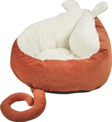 Obrázek produktu pro BELIANI Postel pro domácí zvířata oranžová 50 x 45 cm pelech pro psy a kočky ve tvaru myši