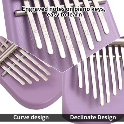 Produktbild von Kalimba Mini-Daumenklavier, 8 Tasten, tragbares Musikinstrument mit Stimmhammer, Geschenk für Erwachsene, Anfänger, interessante Partyreisen