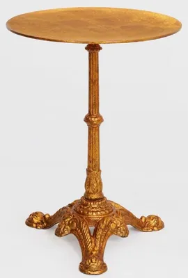 Image de Casa Padrino Luxe Table d'Appoint Baroque Or Antique Ø 50 x H. 66 cm - Table ronde en bois massif - Meubles baroques