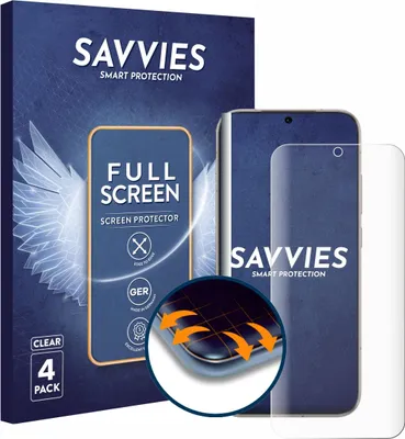 Produktbild von 4x Savvies Fullscreen Schutzfolie für Honor Magic 8 Displayschutz Folie Fullcover Klar Transparent