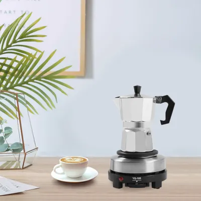 Image de Mini plaque chauffante électrique Urne à café Single Hot Plate Espresso Herd Espresso Maker avec plaque chauffante 500W pour 3 tasses