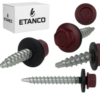 Obrázek produktu pro ETANCO samořezné šrouby Trapézové šrouby do plechu RAL 3005 4,8 x 100 mm 100 ks.